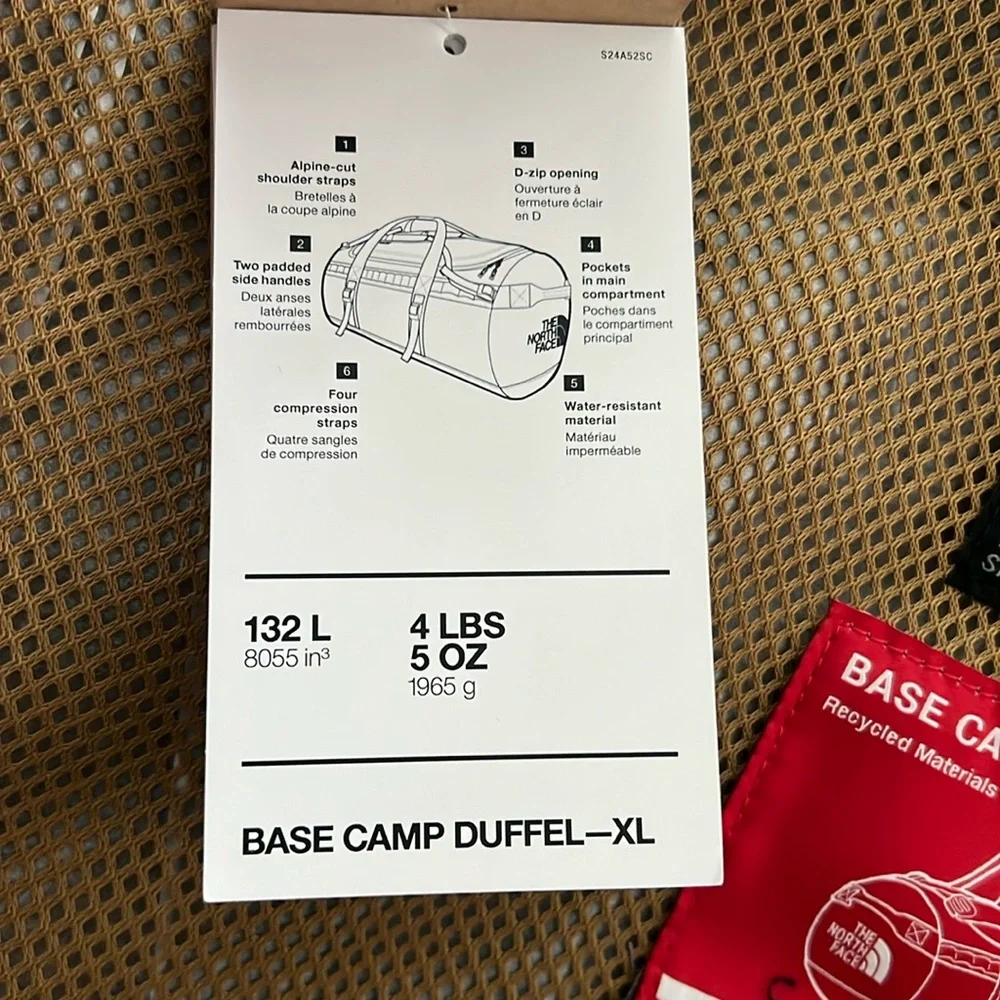 The North Face Base Camp Duffel Bag In Taupe Green Camo/Black